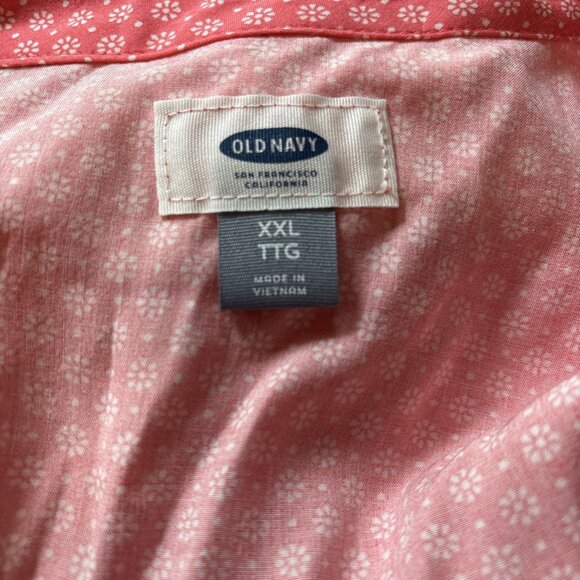 Old Navy Dress Womens XXL Coral Midi Tunic Babydoll Whimsy Cottage Flowy Prairie - Picture 5 of 8